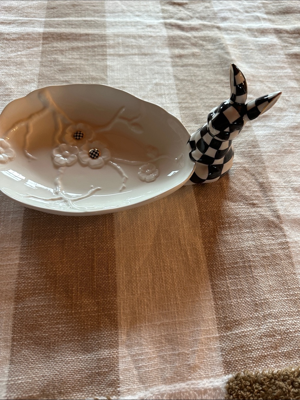 Mackenzie-Childs White Rabbit Ceramic Trinket Tray - Picture 6 of 11